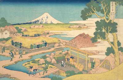 Fuji des champs de thé de Katakura à Suruga, de la série Trente-six vues du mont Fuji, ca. 1830-32 - Katsushika Hokusai