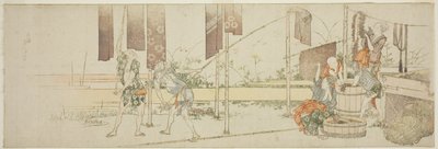 Accrocher du tissu teint - Katsushika Hokusai