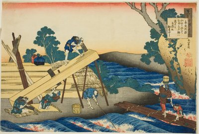 Harumichi no Tsuraki, trente-deuxième poète de la série Cent poèmes par cent poètes expliqués par la nourrice - Katsushika Hokusai