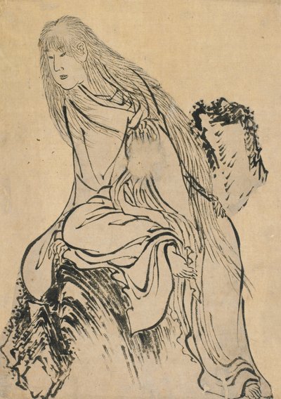 Ermite reposant sur un rocher, fin 18ème-début 19ème siècle - Katsushika Hokusai