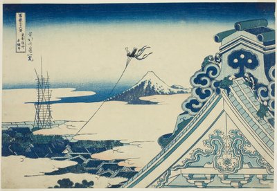 Temple Honganji à Asakusa à Edo (Toto Asakusa Honganji), de la série "Trente-six vues du mont Fuji (Fugaku sanjurokkei)" - Katsushika Hokusai