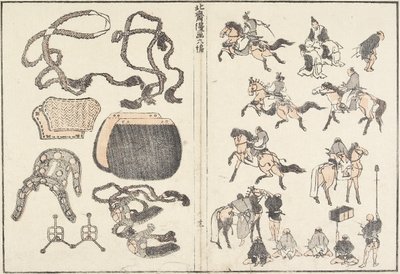 Cavaliers et harnais, 1817 - Katsushika Hokusai
