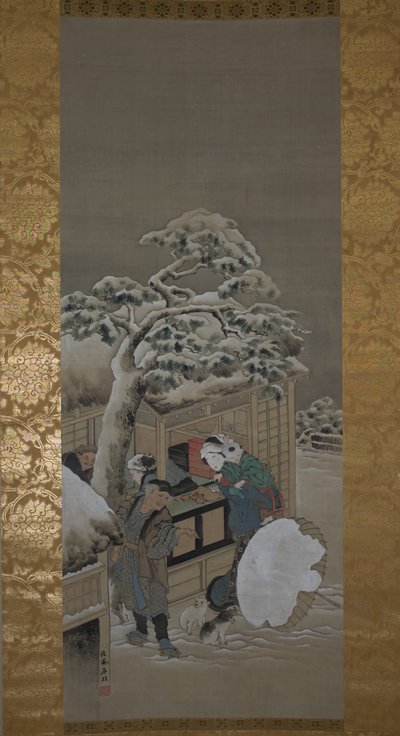 Devant une boutique, daté 1780 - Katsushika Hokusai