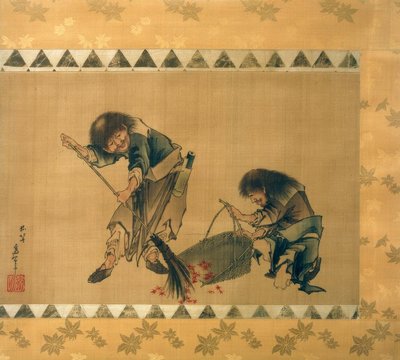 Kanzan et Jittoku - Katsushika Hokusai