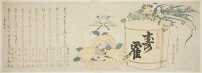Tonneau de saké et panier d