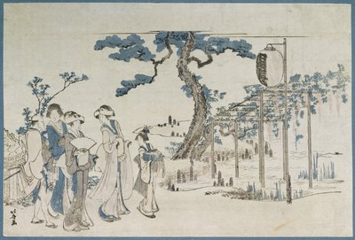 Dames Visitant les Jardins de Glycine à Kameido - Katsushika Hokusai