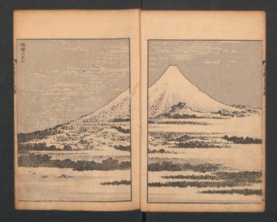 Mont Fuji du bosquet de bambous, de Cent vues du mont Fuji, 1835 - Katsushika Hokusai