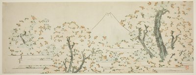 Mont Fuji avec cerisiers en fleurs - Katsushika Hokusai