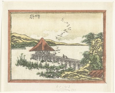 Oies atterrissant à Katata (Acht gezichten sur la province Omi) - Katsushika Hokusai