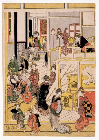 Jours du Nouvel An de la Maison de Thé Ogi-ya - Katsushika Hokusai