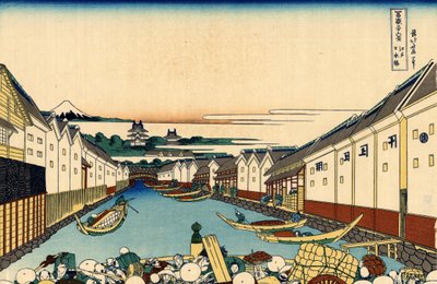 Pont Nihonbashi à Edo, c.1830 - Katsushika Hokusai