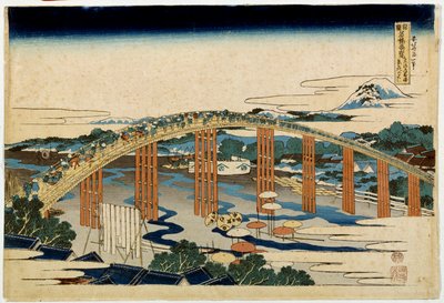 Pont Okazaki Yahagi sur le Tokaido - Katsushika Hokusai