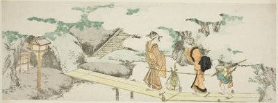 Sur la passerelle - Katsushika Hokusai