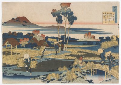Cent poètes, un poème chacun, expliqué par la nourrice : Empereur Tenji (Tenchi) période Edo, 1835 - Katsushika Hokusai