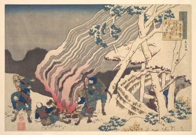 Poème de Minamoto no Muneyuki Ason, tiré du recueil « Les cent poèmes expliqués par la nourrice » (Hyakunin isshu uba ga etoki) - Katsushika Hokusai