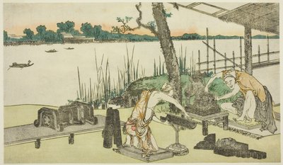 Potiers au travail - Imado - Katsushika Hokusai