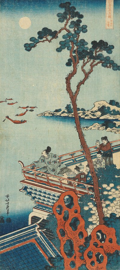 Estampe de la série "Un vrai miroir des poèmes chinois et japonais" - Katsushika Hokusai