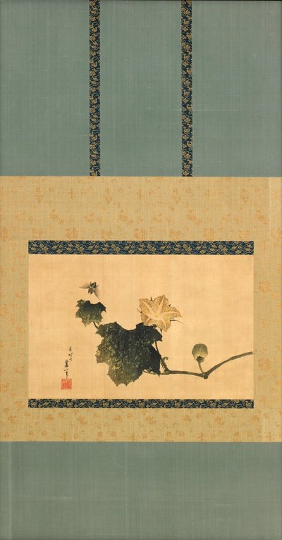 Citrouille et vigne et mouche à cheval, période Edo, c.1825 - Katsushika Hokusai