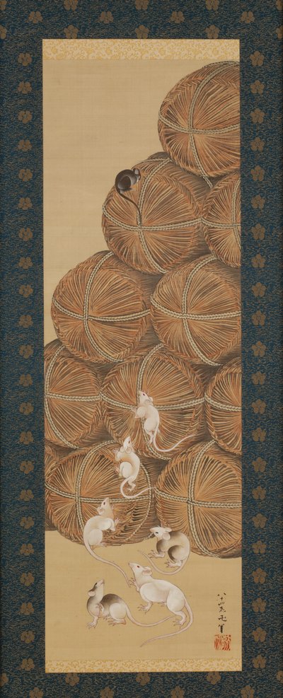 Rats et balles de riz, période Edo, 1843 - Katsushika Hokusai
