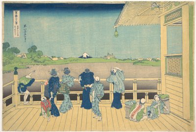 La salle Sazai du Temple des Cinq Cents Arhats (Gohyaku Rakanji Sazaidō), tirée de la série « Les trente-six vues du mont Fuji » (Fugaku sanjūrokkei) - Katsushika Hokusai