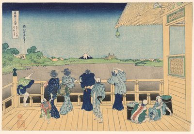 Sazai Hall au Temple des Cinq Cents Arhats (Gohyakurakanji Sazaido), de la série "Trente-six vues du mont Fuji (Fugaku sanjurokkei)" - Katsushika Hokusai