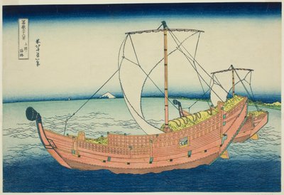 Voie maritime au large de la province de Kazusa (Kazusa no kairo), de la série "Trente-six vues du mont Fuji (Fugaku sanjurokkei)" - Katsushika Hokusai