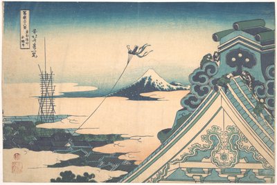 Vue du temple de Asakusa Hongan-ji, Edo, Japon - Katsushika Hokusai