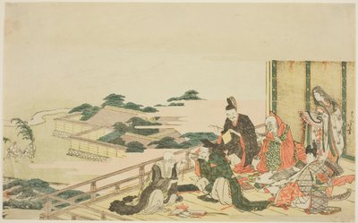 Six poètes immortels préparant le festival de Tanabata - Katsushika Hokusai