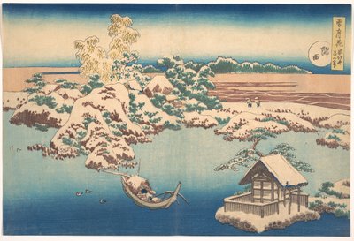 Neige sur la rivière Sumida, de la série "Neige, lune et fleurs" - Katsushika Hokusai