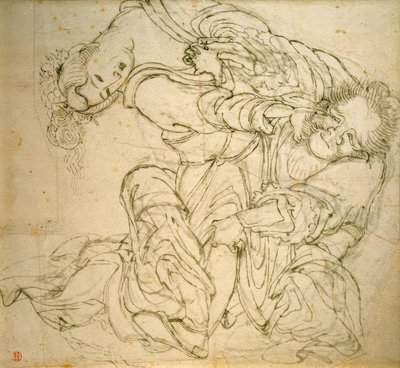Soko se bat avec sa femme - Katsushika Hokusai