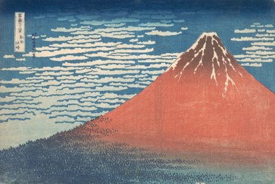 Vent du sud, ciel clair Gaifu kaisei, également connu sous le nom de Fuji rouge, de la série Trente-six vues du mont Fuji - Katsushika Hokusai