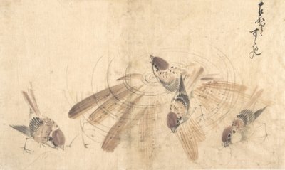 Moineaux - Katsushika Hokusai