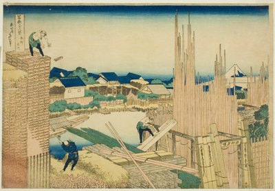 Tatekawa à Honjo (Honjo Tatekawa), de la série "Trente-six vues du mont Fuji (Fugaku sanjurokkei)" - Katsushika Hokusai