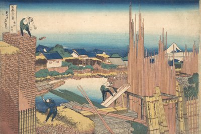 Tatekawa à Honjo, de la série Trente-six vues du mont Fuji, vers 1830-32 - Katsushika Hokusai