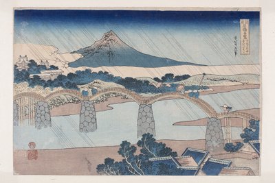 Le pont Kintai dans la province de Suō - Katsushika Hokusai