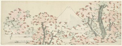 Le Mont Fuji avec des cerisiers en fleurs - Katsushika Hokusai