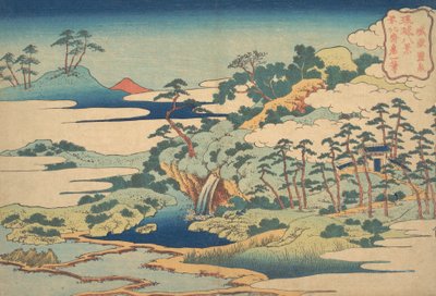 La source sacrée à Jogaku Jogaku reisen, de la série Huit vues des îles Ryukyu, 1832 - Katsushika Hokusai