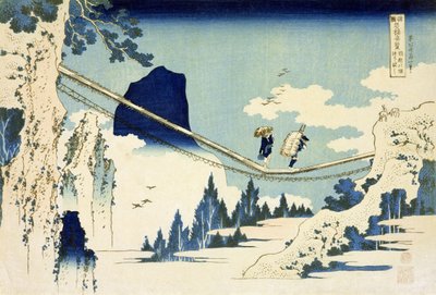 Le pont suspendu entre Hida et Etchu - Katsushika Hokusai