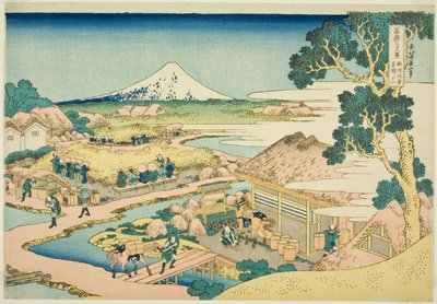 La plantation de thé de Katakura dans la province de Suruga, de la série "Trente-six vues du mont Fuji" - Katsushika Hokusai
