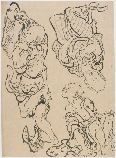 Trois figures, fin 18ème-début 19ème siècle - Katsushika Hokusai