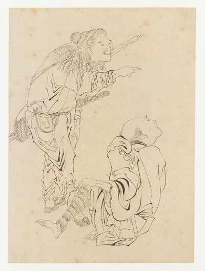 Deux chasseurs, période Edo, 19ème siècle - Katsushika Hokusai
