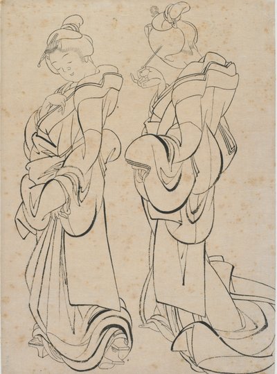 Deux femmes - Katsushika Hokusai