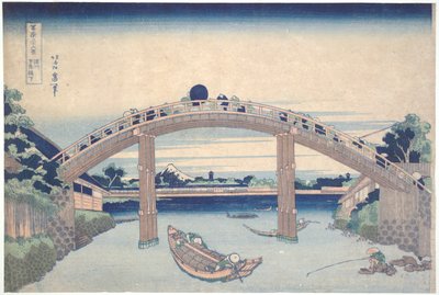 Sous le pont Mannen à Fukagawa, de la série Trente-six vues du mont Fuji - Katsushika Hokusai