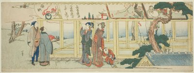 Regarder des peintures votives - Katsushika Hokusai