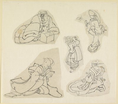 Cinq figures féminines - Katsushika Hokusai