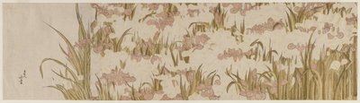 Iris blancs et violets - Katsushika Hokusai