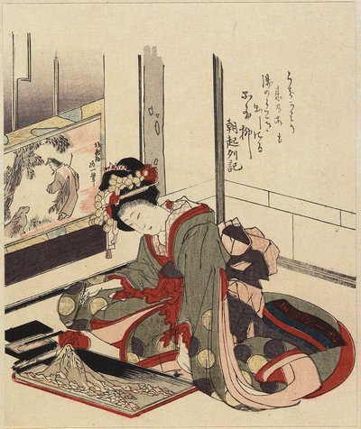 Femme Arrangant Bonkei, 1820-1834 - Katsushika Hokusai