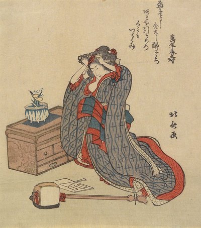 Femme se coiffant, 1797-1819 - Katsushika Hokusai