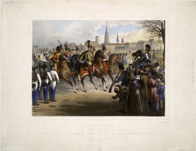 Nicolas Ier de Russie en colonel en chef du 9e régiment de hussards "Graf Nadasdy" au Glacis à Vienne le 30 décembre 1845 - Katzler Katzler