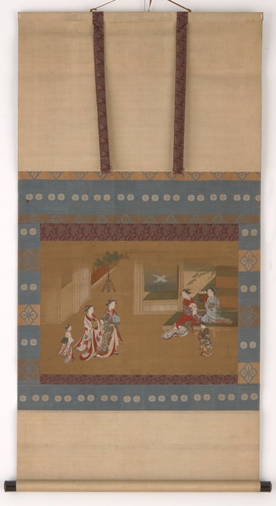 Deux yujo rendant visite à deux autres pour le Nouvel An, 18e siècle - Kawamata Tsunemasa